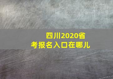 四川2020省考报名入口在哪儿