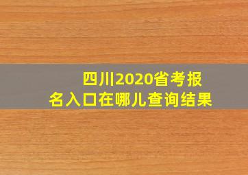 四川2020省考报名入口在哪儿查询结果