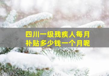 四川一级残疾人每月补贴多少钱一个月呢