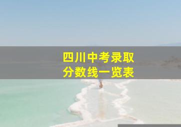 四川中考录取分数线一览表