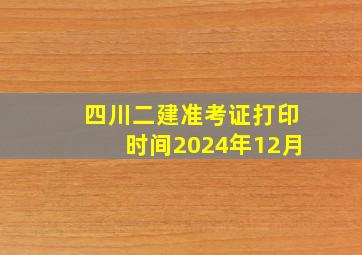 四川二建准考证打印时间2024年12月