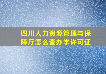 四川人力资源管理与保障厅怎么查办学许可证