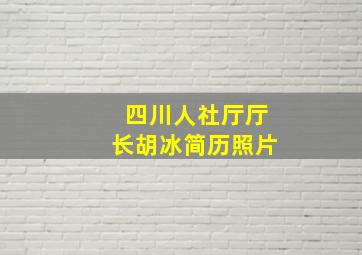 四川人社厅厅长胡冰简历照片