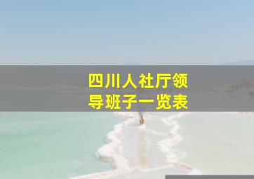 四川人社厅领导班子一览表