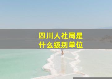 四川人社局是什么级别单位