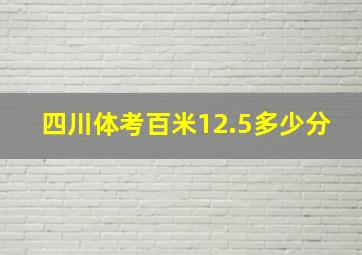 四川体考百米12.5多少分