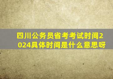 四川公务员省考考试时间2024具体时间是什么意思呀