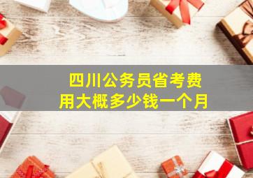 四川公务员省考费用大概多少钱一个月