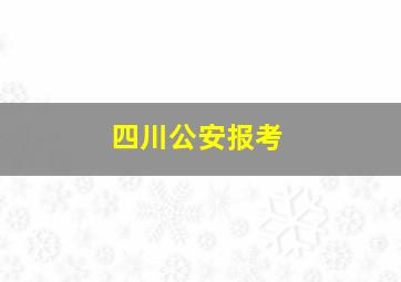 四川公安报考