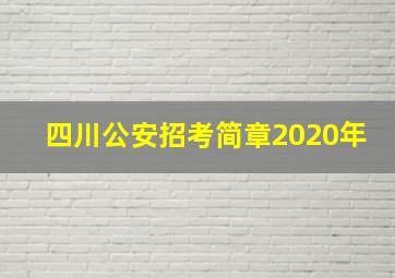 四川公安招考简章2020年