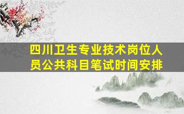 四川卫生专业技术岗位人员公共科目笔试时间安排