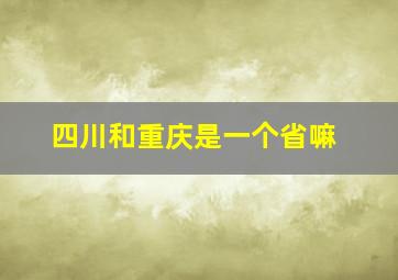 四川和重庆是一个省嘛