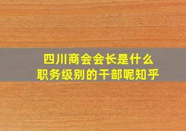 四川商会会长是什么职务级别的干部呢知乎