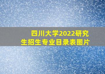 四川大学2022研究生招生专业目录表图片