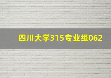 四川大学315专业组062