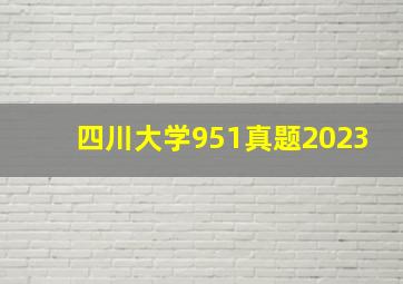 四川大学951真题2023