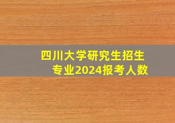 四川大学研究生招生专业2024报考人数