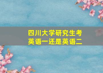 四川大学研究生考英语一还是英语二