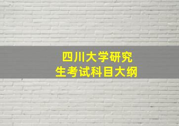 四川大学研究生考试科目大纲