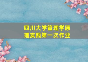 四川大学管理学原理实践第一次作业