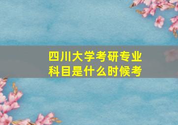 四川大学考研专业科目是什么时候考