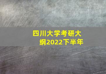 四川大学考研大纲2022下半年