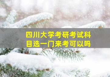 四川大学考研考试科目选一门来考可以吗