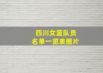 四川女篮队员名单一览表图片