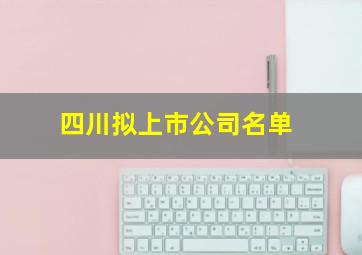 四川拟上市公司名单