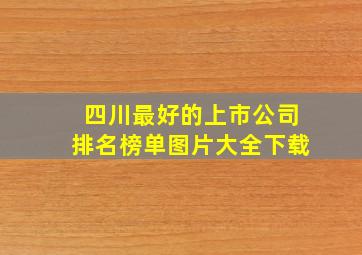 四川最好的上市公司排名榜单图片大全下载