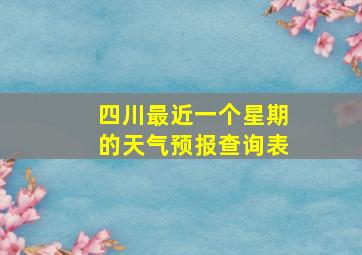 四川最近一个星期的天气预报查询表