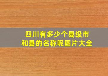 四川有多少个县级市和县的名称呢图片大全