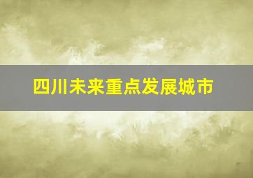 四川未来重点发展城市