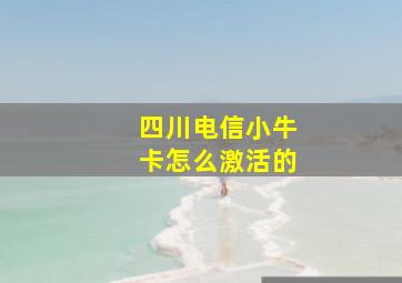 四川电信小牛卡怎么激活的