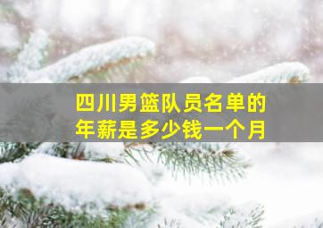 四川男篮队员名单的年薪是多少钱一个月