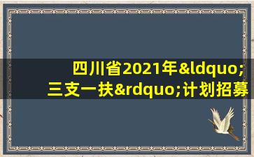 四川省2021年“三支一扶”计划招募岗位表