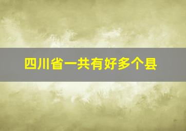 四川省一共有好多个县