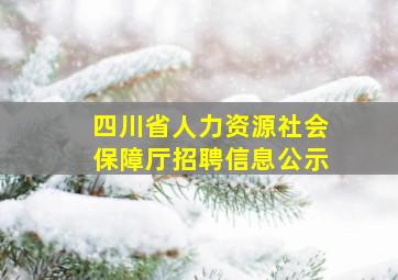 四川省人力资源社会保障厅招聘信息公示