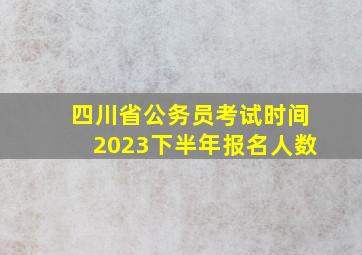 四川省公务员考试时间2023下半年报名人数