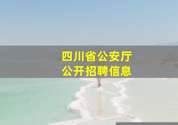 四川省公安厅公开招聘信息