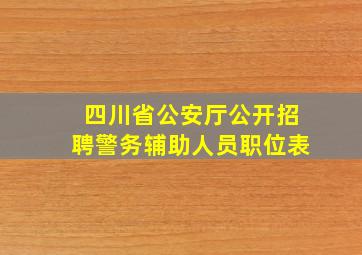 四川省公安厅公开招聘警务辅助人员职位表