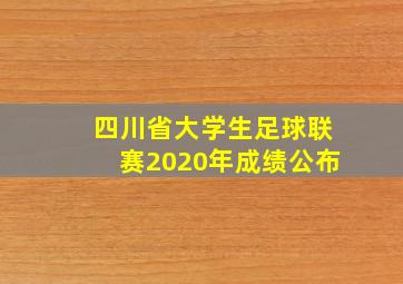 四川省大学生足球联赛2020年成绩公布