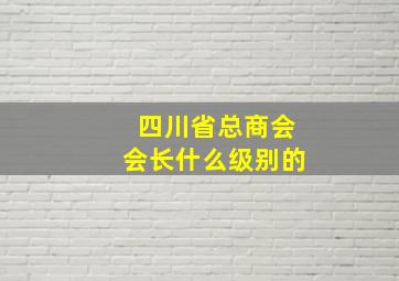 四川省总商会会长什么级别的