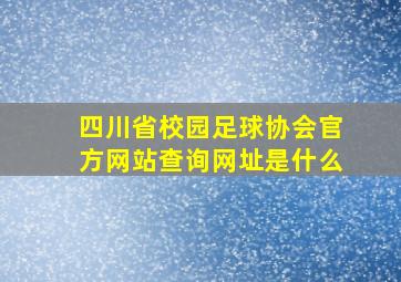 四川省校园足球协会官方网站查询网址是什么