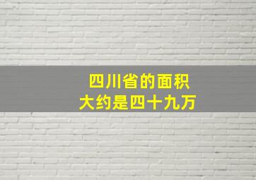 四川省的面积大约是四十九万