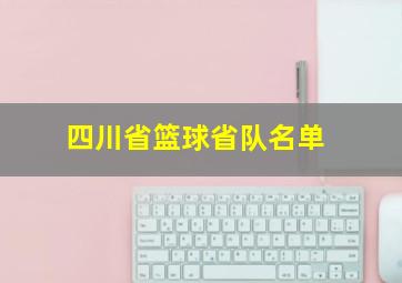 四川省篮球省队名单