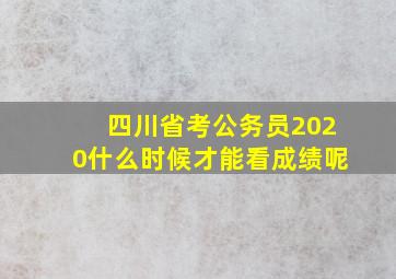 四川省考公务员2020什么时候才能看成绩呢