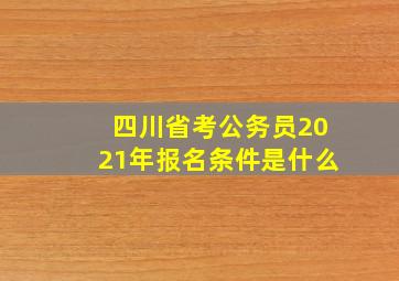 四川省考公务员2021年报名条件是什么