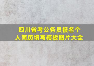 四川省考公务员报名个人简历填写模板图片大全