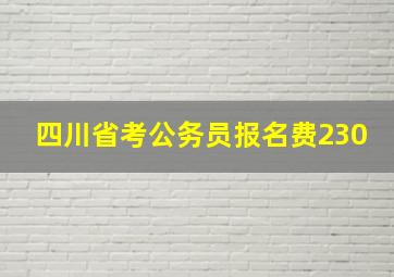 四川省考公务员报名费230